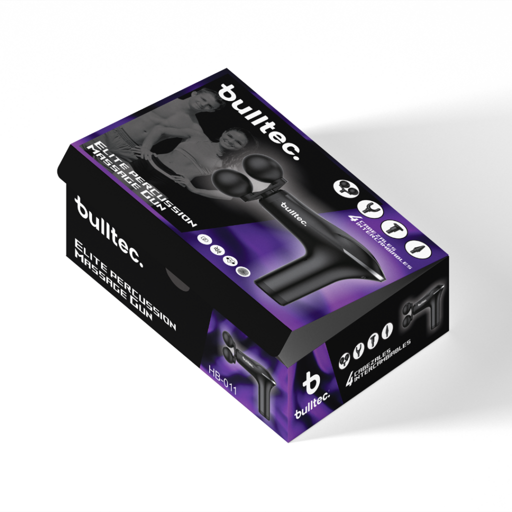 Pistola Masajeadora 4 Puntas ELITE PERCUSSION MASSAGE GUN BULLTEC