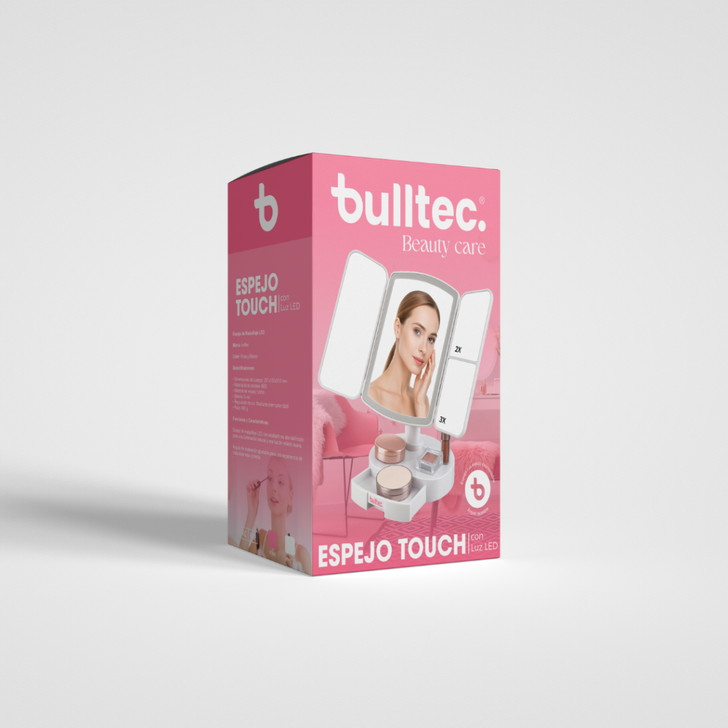 Espejo Touch con Luz LED 3 Paneles BULLTEC Beauty Care