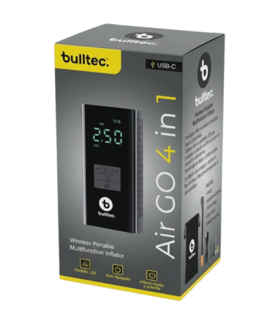 Compresor de Aire 4 en 1 con Linterna y Powerbank AirGO BULLTEC AIRGO