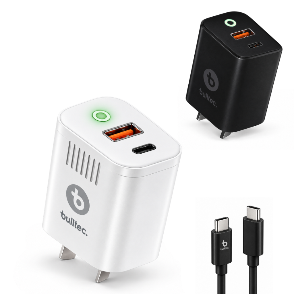 Cargador 125W Ultra Rapido con Cable C a C Doble Puerto BULLTEC SUPER FAST 101/102