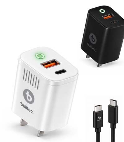 Cargador 125W Ultra Rapido con Cable C a C Doble Puerto BULLTEC SUPER FAST 101/102