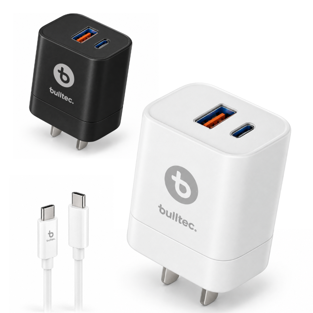 Cargador 125W Super Rapido con Cable C a C Doble Puerto BULLTEC SUPER FAST 312/888