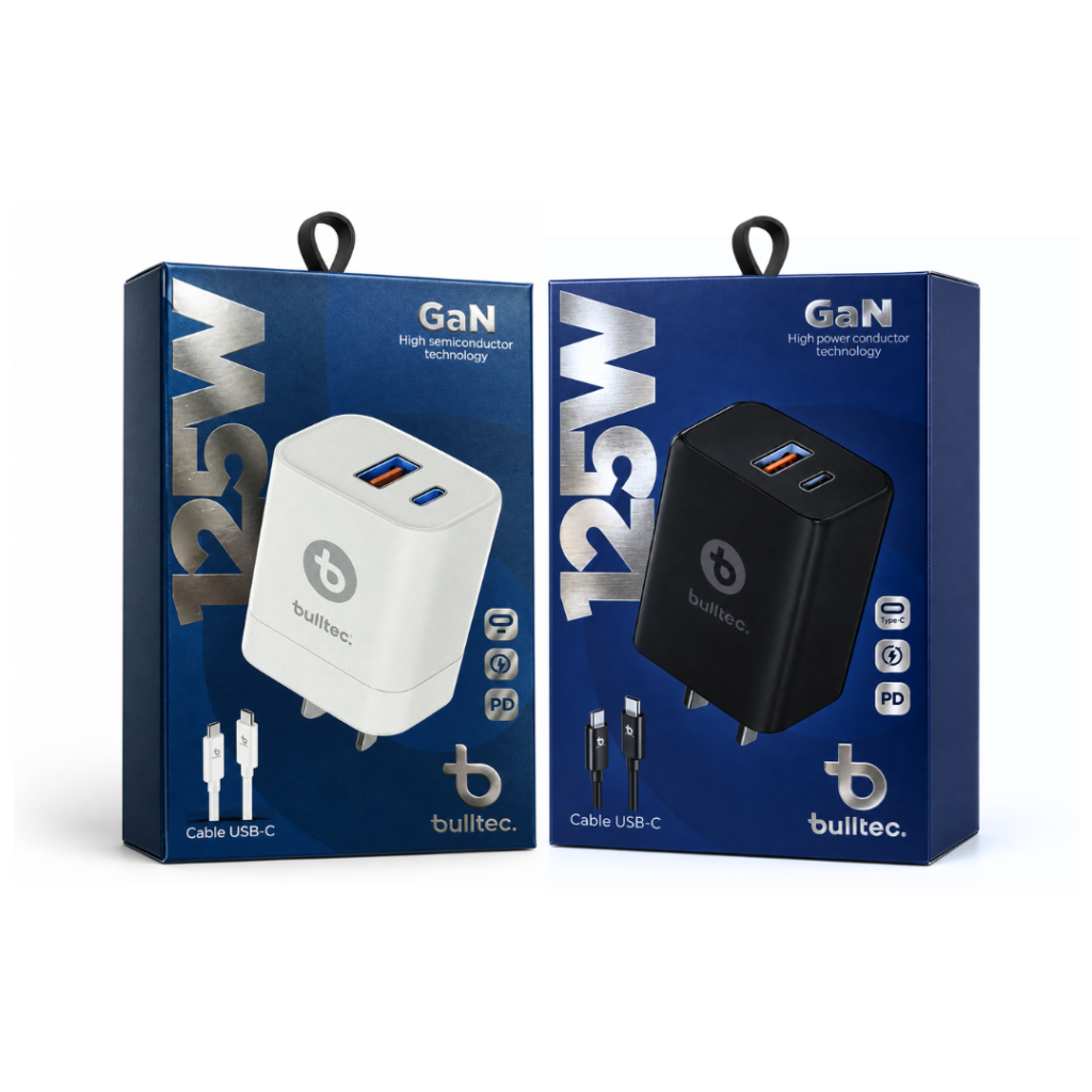 Cargador 125W Super Rapido con Cable C a C Doble Puerto BULLTEC SUPER FAST 312/888