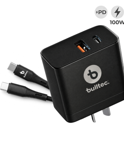 Cargador 100W Rápido BULLTEC con Cable C a C Doble Puerto ULTRA FAST