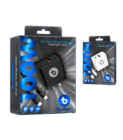 Cargador 100W Rápido BULLTEC con Cable C a C Doble Puerto ULTRA FAST