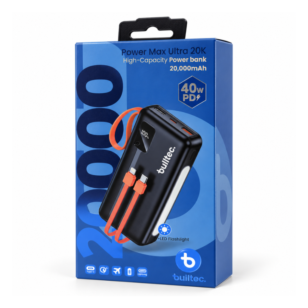 Power Bank 20.000mAh BULLTEC Doble Salida Linterna 20K BT-P20K