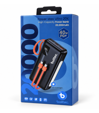 Power Bank 20.000mAh BULLTEC Doble Salida Linterna 20K BT-P20K